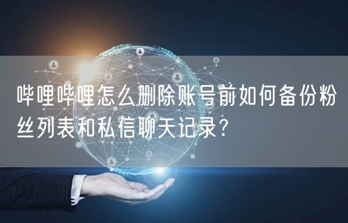 哔哩哔哩怎么删除账号前如何备份粉丝列表和私信聊天记录？
