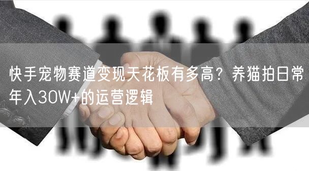 快手宠物赛道变现天花板有多高？养猫拍日常年入30W+的运营逻辑
