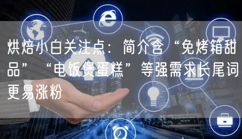 烘焙小白关注点：简介含“免烤箱甜品”“电饭煲蛋糕”等强需求长尾词更易涨粉