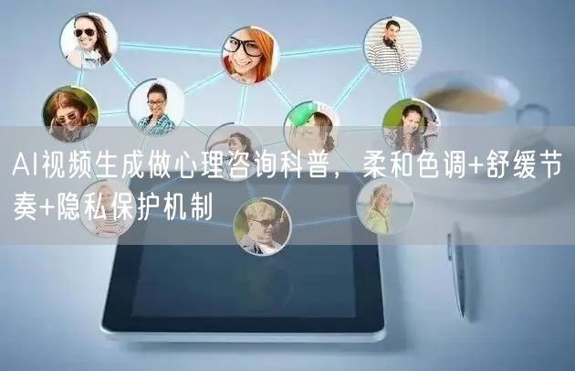 AI视频生成做心理咨询科普，柔和色调+舒缓节奏+隐私保护机制