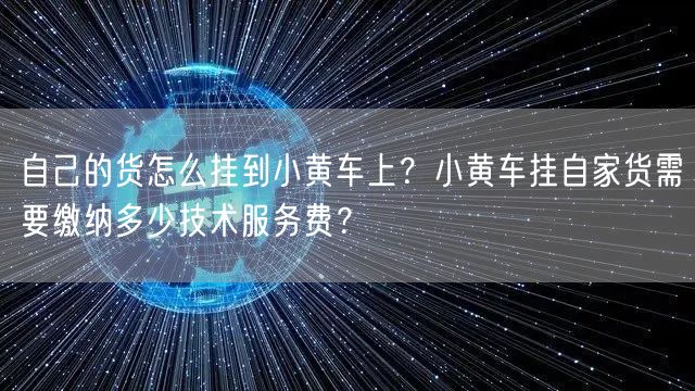 自己的货怎么挂到小黄车上？小黄车挂自家货需要缴纳多少技术服务费？