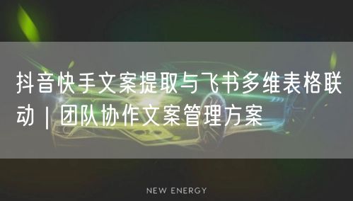 抖音快手文案提取与飞书多维表格联动｜团队协作文案管理方案