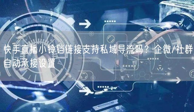 快手直播小铃铛链接支持私域导流吗？企微/社群自动承接设置