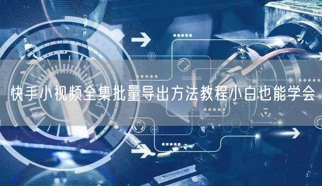 快手小视频全集批量导出方法教程小白也能学会
