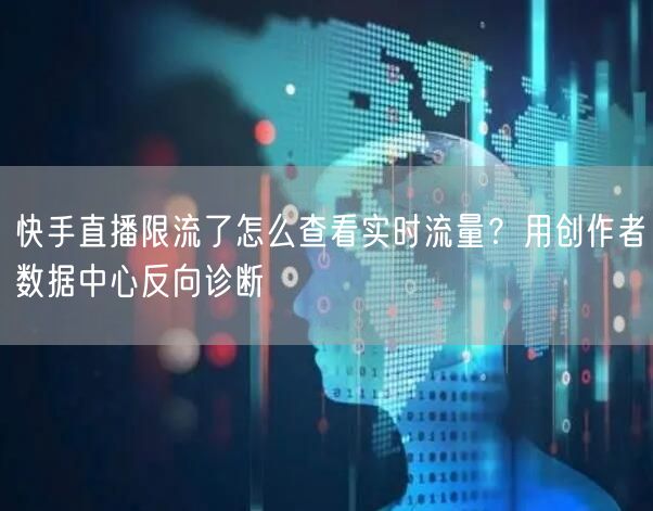 快手直播限流了怎么查看实时流量？用创作者数据中心反向诊断