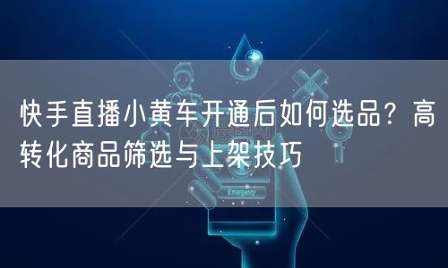 快手直播小黄车开通后如何选品？高转化商品筛选与上架技巧