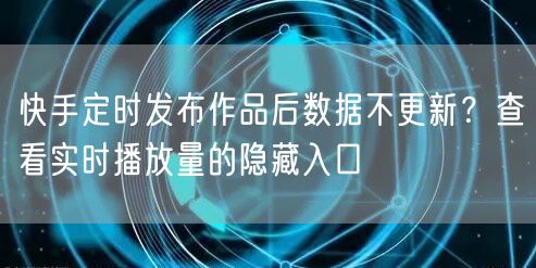 快手定时发布作品后数据不更新？查看实时播放量的隐藏入口