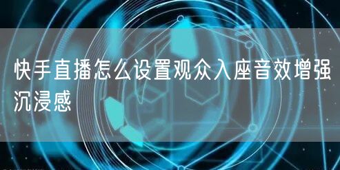 快手直播怎么设置观众入座音效增强沉浸感