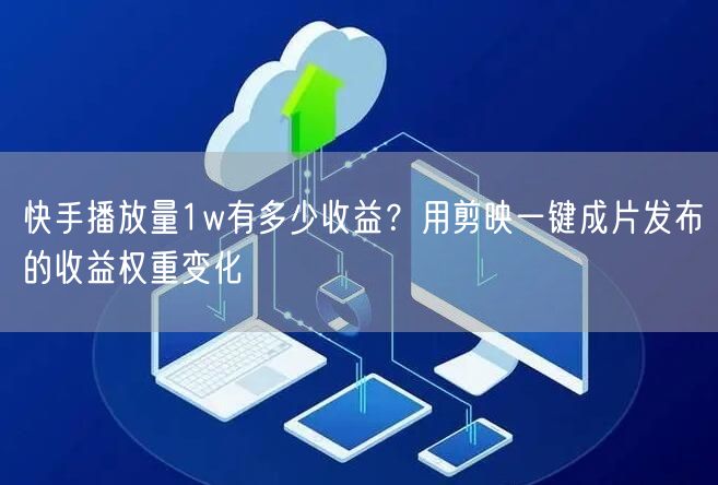 快手播放量1w有多少收益？用剪映一键成片发布的收益权重变化